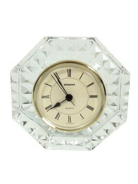 Staiger Crystal Quartz Desk Clock Octagonal Roman Numerals West Germany